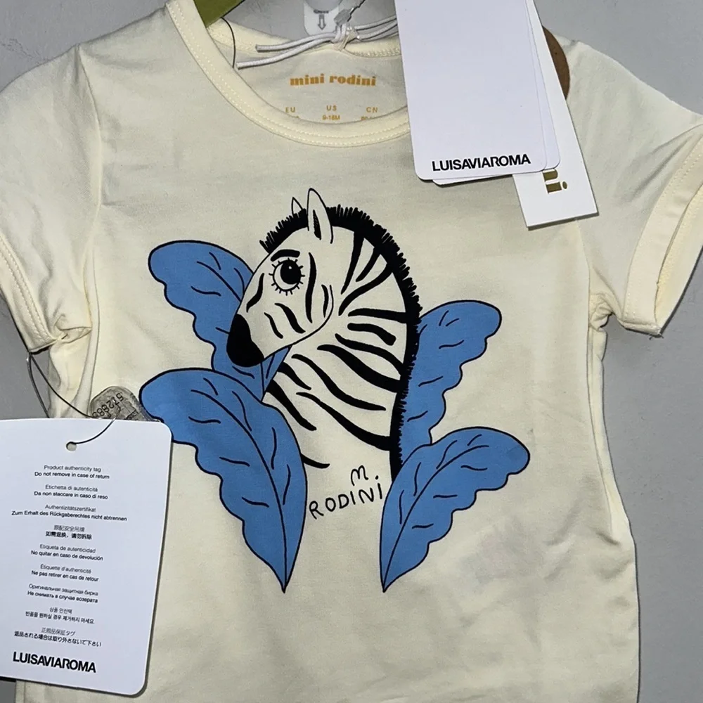 Mini Rodini Zebra Short Sleeve T Shirt